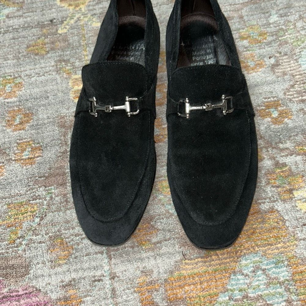 Atlanta suede black loafers men’s sz 37 designer made in Portugal - Picture 5 of 5